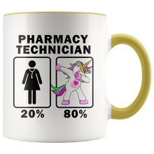 Load image into Gallery viewer, RobustCreative-Pharmacy Technician Dabbing Unicorn 20 80 Principle Superhero Girl Womens - 11oz Accent Mug Medical Personnel Gift Idea
