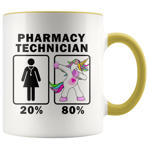 RobustCreative-Pharmacy Technician Dabbing Unicorn 20 80 Principle Superhero Girl Womens - 11oz Accent Mug Medical Personnel Gift Idea