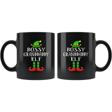 Load image into Gallery viewer, RobustCreative-Im The Bossy Granddaddy Elf Family Matching Outfits PJ - 11oz Black Mug Christmas group green pjs costume Gift Idea
