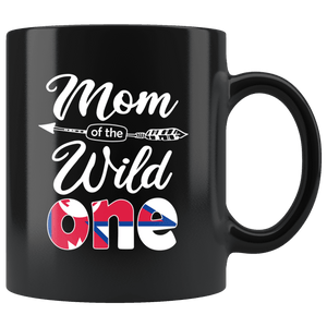 RobustCreative-Nepalese Mom of the Wild One Birthday Nepal Flag Black 11oz Mug Gift Idea