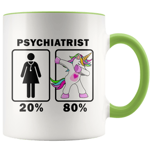 RobustCreative-Psychiatrist Dabbing Unicorn 20 80 Principle Superhero Girl Womens - 11oz Accent Mug Medical Personnel Gift Idea