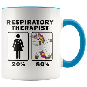 RobustCreative-Respiratory Therapist Dabbing Unicorn 80 20 Principle Superhero Girl Womens - 11oz Accent Mug Medical Personnel Gift Idea