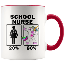 Load image into Gallery viewer, RobustCreative-School Nurse Dabbing Unicorn 20 80 Principle Superhero Girl Womens - 11oz Accent Mug Medical Personnel Gift Idea
