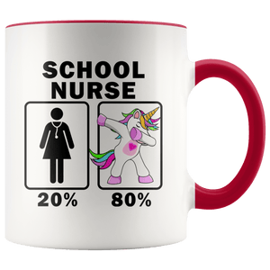 RobustCreative-School Nurse Dabbing Unicorn 20 80 Principle Superhero Girl Womens - 11oz Accent Mug Medical Personnel Gift Idea