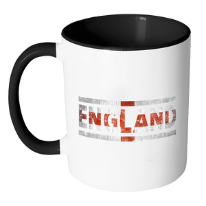 RobustCreative-Retro Vintage Flag English England 11oz Black & White Coffee Mug ~ Both Sides Printed