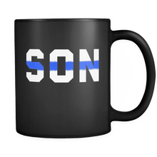 Load image into Gallery viewer, RobustCreative-Police Officer Son patriotic Trooper Cop Thin Blue Line  Law Enforcement Officer 11oz Black Coffee Mug ~ Both Sides Printed
