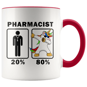 RobustCreative-Pharmacist Dabbing Unicorn 80 20 Principle Graduation Gift Mens - 11oz Accent Mug Medical Personnel Gift Idea