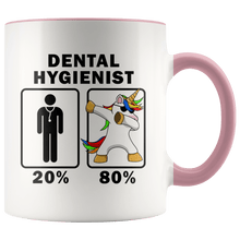Load image into Gallery viewer, RobustCreative-Dental Hygienist Dabbing Unicorn 80 20 Principle Graduation Gift Mens - 11oz Accent Mug Medical Personnel Gift Idea
