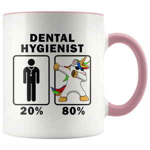 RobustCreative-Dental Hygienist Dabbing Unicorn 80 20 Principle Graduation Gift Mens - 11oz Accent Mug Medical Personnel Gift Idea