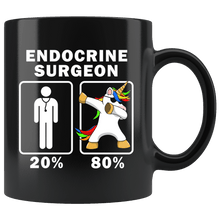 Load image into Gallery viewer, RobustCreative-Endocrine Surgeon Dabbing Unicorn 80 20 Principle Graduation Gift Mens - 11oz Black Mug Medical Personnel Gift Idea
