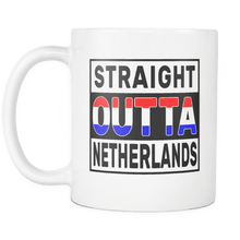 Load image into Gallery viewer, RobustCreative-Straight Outta Netherlands - Dutch Flag 11oz Funny White Coffee Mug - Independence Day Family Heritage - Women Men Friends Gift - Both Sides Printed (Distressed)
