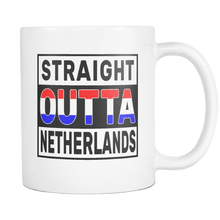 Load image into Gallery viewer, RobustCreative-Straight Outta Netherlands - Dutch Flag 11oz Funny White Coffee Mug - Independence Day Family Heritage - Women Men Friends Gift - Both Sides Printed (Distressed)
