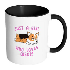 RobustCreative-Just a Girl Who Loves Corgi the Wild One Animal Spirit 11oz Black & White Coffee Mug ~ Both Sides Printed