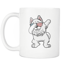 Load image into Gallery viewer, RobustCreative-Dabbing Samoyed Dog America Flag - Patriotic Merica Murica Pride - 4th of July USA Independence Day - 11oz White Funny Coffee Mug Women Men Friends Gift ~ Both Sides Printed
