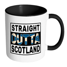Load image into Gallery viewer, RobustCreative-Straight Outta Scotland - Scottish Flag 11oz Funny Black &amp; White Coffee Mug - Independence Day Family Heritage - Women Men Friends Gift - Both Sides Printed (Distressed)
