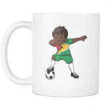 Load image into Gallery viewer, RobustCreative-Dabbing Soccer Boy Guyana Guyanese Georgetown Gifts National Soccer Tournament Game 11oz White Coffee Mug ~ Both Sides Printed
