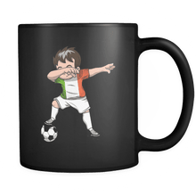 Load image into Gallery viewer, RobustCreative-Dabbing Soccer Boys Italy Italian Rome Gift National Soccer Tournament Game 11oz Black Coffee Mug ~ Both Sides Printed
