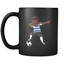 Load image into Gallery viewer, RobustCreative-Dabbing Soccer Boy Uruguay Uruguayan Montevideo Gifts National Soccer Tournament Game 11oz Black Coffee Mug ~ Both Sides Printed
