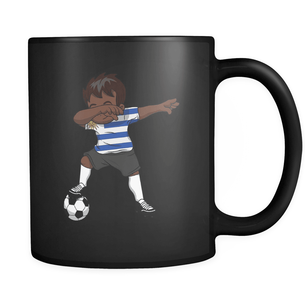 RobustCreative-Dabbing Soccer Boy Uruguay Uruguayan Montevideo Gifts National Soccer Tournament Game 11oz Black Coffee Mug ~ Both Sides Printed