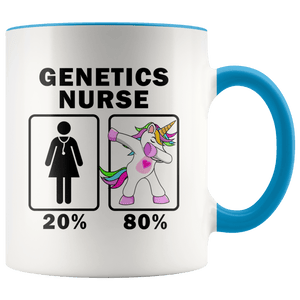 RobustCreative-Genetics Nurse Dabbing Unicorn 20 80 Principle Superhero Girl Womens - 11oz Accent Mug Medical Personnel Gift Idea