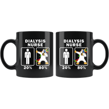 Load image into Gallery viewer, RobustCreative-Dialysis Nurse Dabbing Unicorn 80 20 Principle Graduation Gift Mens - 11oz Black Mug Medical Personnel Gift Idea
