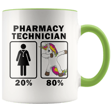 Load image into Gallery viewer, RobustCreative-Pharmacy Technician Dabbing Unicorn 80 20 Principle Superhero Girl Womens - 11oz Accent Mug Medical Personnel Gift Idea
