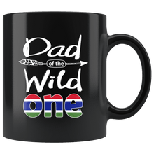 Load image into Gallery viewer, RobustCreative-Gambian Dad of the Wild One Birthday Gambia Flag Black 11oz Mug Gift Idea
