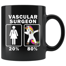 Load image into Gallery viewer, RobustCreative-Vascular Surgeon Dabbing Unicorn 80 20 Principle Superhero Girl Womens - 11oz Black Mug Medical Personnel Gift Idea
