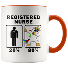 Load image into Gallery viewer, RobustCreative-Registered Nurse Dabbing Unicorn 80 20 Principle Graduation Gift Mens - 11oz Accent Mug Medical Personnel Gift Idea
