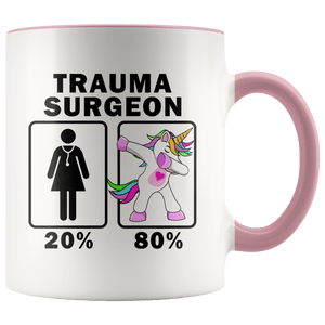 RobustCreative-Trauma Surgeon Dabbing Unicorn 20 80 Principle Superhero Girl Womens - 11oz Accent Mug Medical Personnel Gift Idea