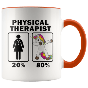 RobustCreative-Physical Therapist Dabbing Unicorn 80 20 Principle Superhero Girl Womens - 11oz Accent Mug Medical Personnel Gift Idea