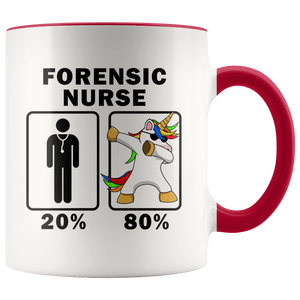 RobustCreative-Forensic Nurse Dabbing Unicorn 80 20 Principle Graduation Gift Mens - 11oz Accent Mug Medical Personnel Gift Idea