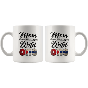 RobustCreative-Cuban Mom of the Wild One Birthday Cuba Flag White 11oz Mug Gift Idea