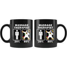 Load image into Gallery viewer, RobustCreative-Massage Therapist Dabbing Unicorn 80 20 Principle Graduation Gift Mens - 11oz Black Mug Medical Personnel Gift Idea
