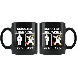 RobustCreative-Massage Therapist Dabbing Unicorn 80 20 Principle Graduation Gift Mens - 11oz Black Mug Medical Personnel Gift Idea