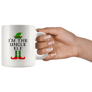 RobustCreative-Im The Uncle Elf Matching Family Christmas - 11oz White Mug Christmas group green pjs costume Gift Idea