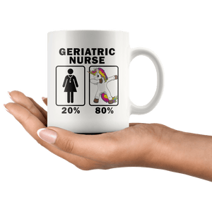 RobustCreative-Geriatric Nurse Dabbing Unicorn 80 20 Principle Superhero Girl Womens - 11oz White Mug Medical Personnel Gift Idea