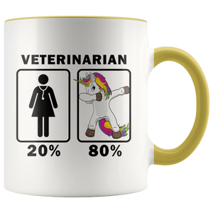 RobustCreative-Veterinarian Dabbing Unicorn 80 20 Principle Superhero Girl Womens - 11oz Accent Mug Medical Personnel Gift Idea