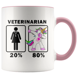 RobustCreative-Veterinarian Dabbing Unicorn 20 80 Principle Superhero Girl Womens - 11oz Accent Mug Medical Personnel Gift Idea