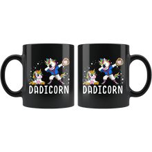 Load image into Gallery viewer, RobustCreative-Dadicorn Unicorn Baseball Proud Dad Fathers Day Player Black 11oz Mug Gift Idea
