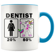 Load image into Gallery viewer, RobustCreative-Dentist Dabbing Unicorn 20 80 Principle Superhero Girl Womens - 11oz Accent Mug Medical Personnel Gift Idea
