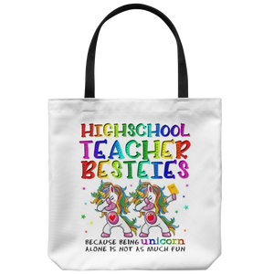 RobustCreative-High School Teacher Besties Teacher's Day Best Friend White Tote Bag Gift Idea