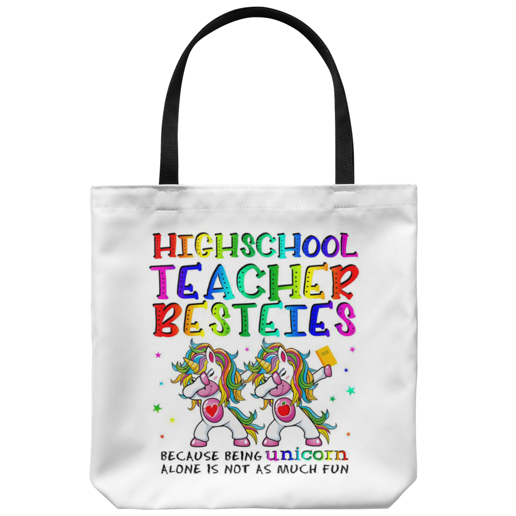 RobustCreative-High School Teacher Besties Teacher's Day Best Friend White Tote Bag Gift Idea