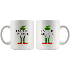 RobustCreative-Im The Middle Elf Matching Family Christmas - 11oz White Mug Christmas group green pjs costume Gift Idea