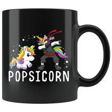 Load image into Gallery viewer, RobustCreative-Popsicorn Unicorn Grandpa Ninja Pops Dabbing &amp; Rockin Black 11oz Mug Gift Idea
