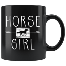 Load image into Gallery viewer, RobustCreative-Colorado Horse Girl Gifts Coloradan Shape Country for women - 11oz Black Mug Riding Lover Gift Idea
