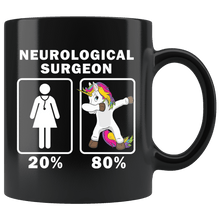 Load image into Gallery viewer, RobustCreative-Neurological Surgeon Dabbing Unicorn 80 20 Principle Superhero Girl Womens - 11oz Black Mug Medical Personnel Gift Idea

