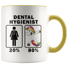Load image into Gallery viewer, RobustCreative-Dental Hygienist Dabbing Unicorn 80 20 Principle Superhero Girl Womens - 11oz Accent Mug Medical Personnel Gift Idea
