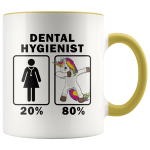 RobustCreative-Dental Hygienist Dabbing Unicorn 80 20 Principle Superhero Girl Womens - 11oz Accent Mug Medical Personnel Gift Idea