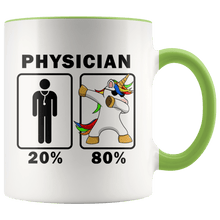 Load image into Gallery viewer, RobustCreative-Physician Dabbing Unicorn 80 20 Principle Graduation Gift Mens - 11oz Accent Mug Medical Personnel Gift Idea
